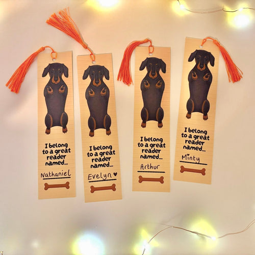 Personalised Dachshund Bookmark for Children